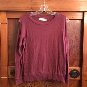 Nation Ltd plum soft l/s cold shoulder top sz xs